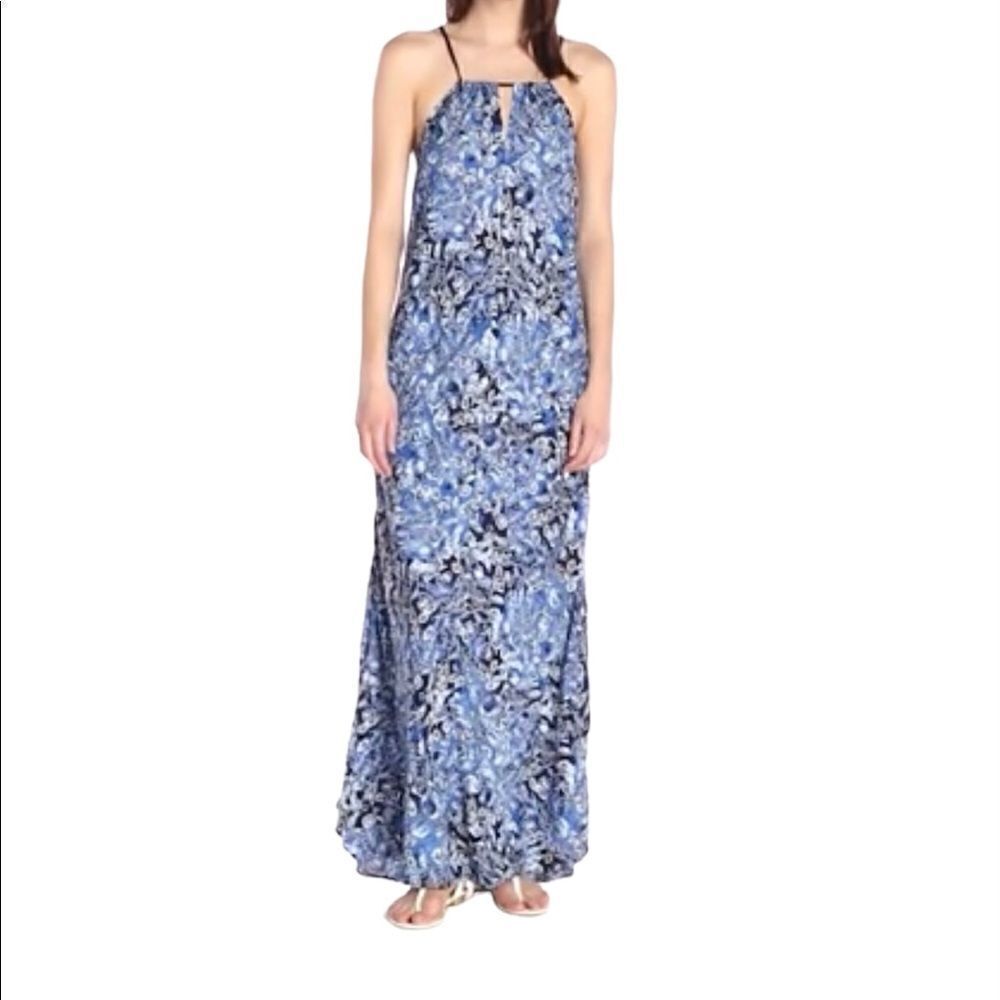 Lucky Brand Indigo Floral Maxi Dress